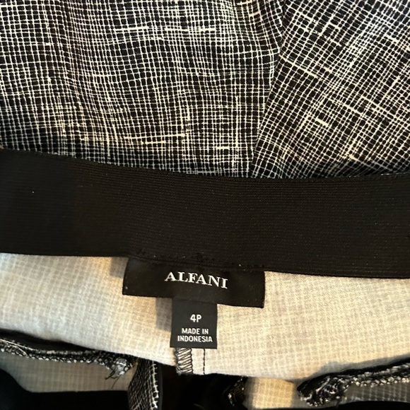Alfani 4P black-and-white stretch pull on workwear pants - Picture 3 of 7